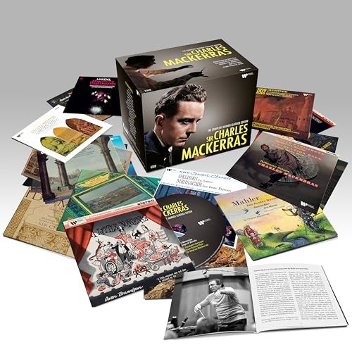 CD box set featuring conductor Sir Charles Mackerras and album artwork.