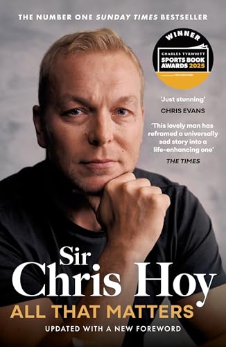 Book cover featuring a portrait of Sir Chris Hoy with text overlay.