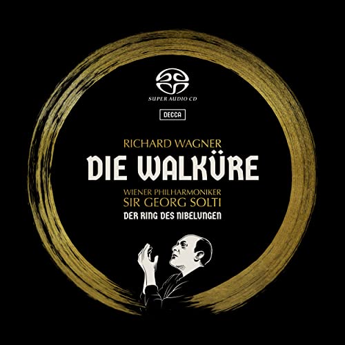CD cover for Wagner’s “Die Walküre” featuring Solti and a portrait.