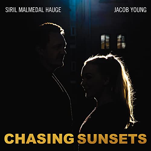 Album cover for “Chasing Sunsets” featuring portraits of a man and woman.