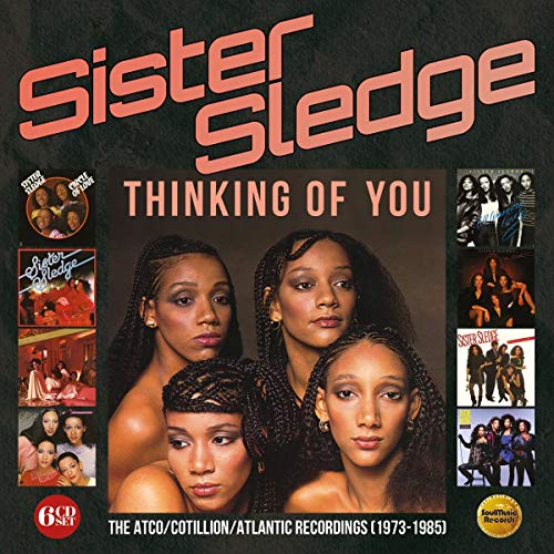 Sister Sledge box set cover featuring portraits of the group and smaller album covers.
