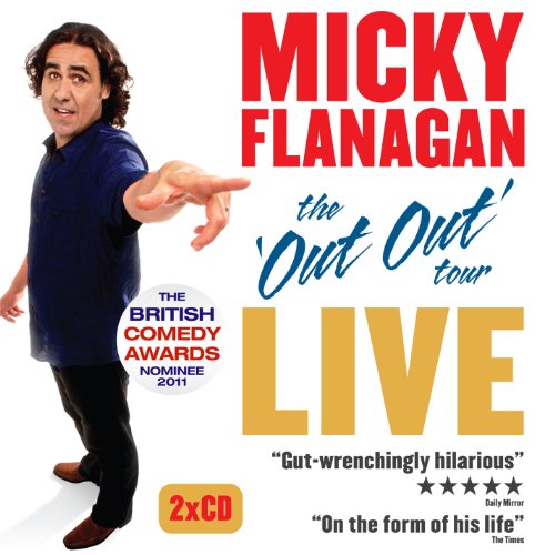 Micky Flanagan album cover featuring the comedian pointing to the right.