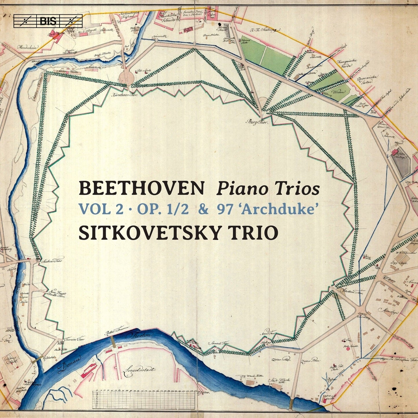 CD cover for Beethoven piano trios performed by the Sitkovetsky Trio.