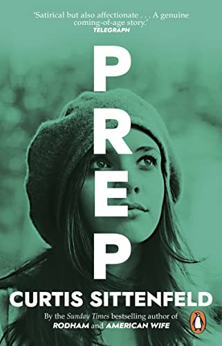 Book cover: young woman with beret, large white text “PREP”.