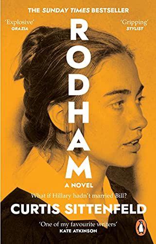 Book cover: portrait of a young woman with bold orange background.