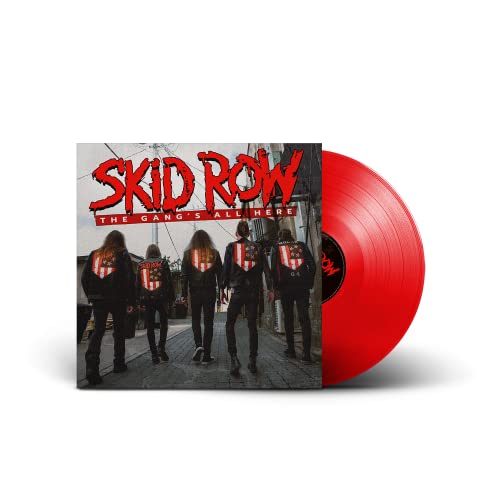 Skid Row album cover and red vinyl record shown at angle.