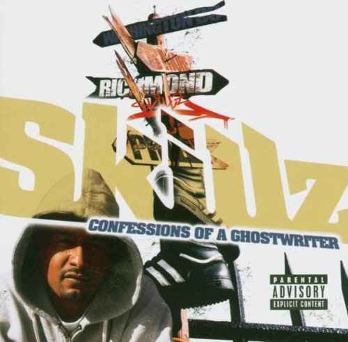 CD cover for Skillz’s “Confessions Of A Ghostwriter” featuring a portrait and signs.