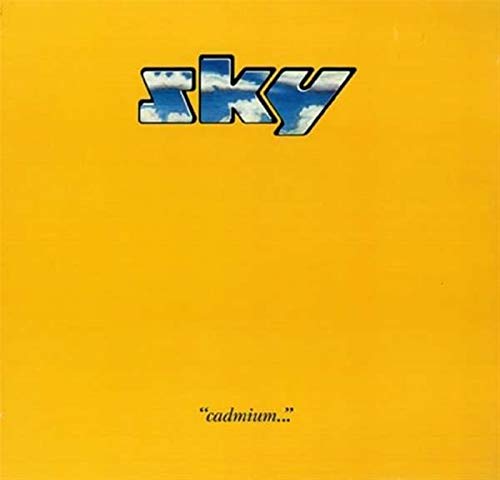 Yellow CD cover with blue “Sky” lettering and small text below.