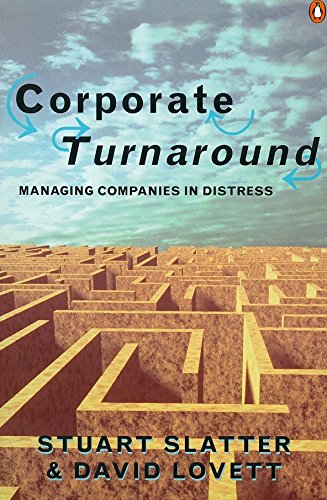 Book cover: "Corporate Turnaround" with a maze image and blue sky.