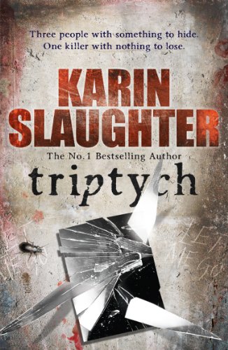 Book cover for Triptych by Karin Slaughter featuring a shattered mirror on a textured background.