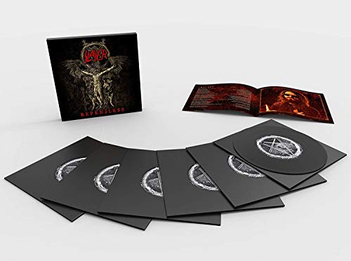 Slayer “Repentless” vinyl box set with records and booklet.