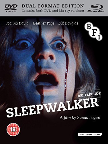 Blu-ray cover for horror film “Sleepwalker” featuring a distressed woman’s face.