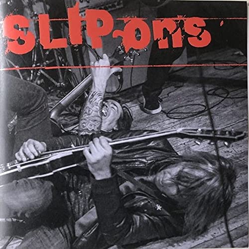 Slip-ons "Bad TV" vinyl album cover featuring a chaotic, black and white band photo.