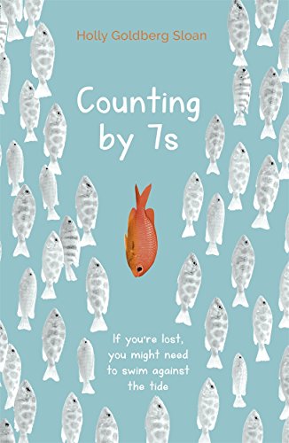 "Book cover with a red fish among white fish on a blue background."