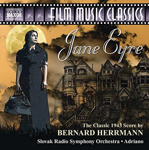 CD cover for "Jane Eyre" soundtrack featuring a woman and manor house.