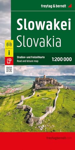 Slovakia road map cover featuring a castle on a hilltop.