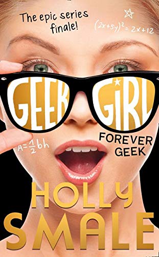 Book cover: girl with sunglasses reflecting “Geek Girl” and mathematical equations.