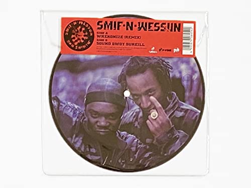 Picture disc vinyl record with Smif-N-Wessun album art featuring two men.