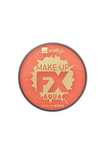 Round orange face and body paint pot with gold lettering.