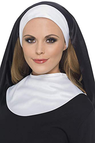 Woman wearing a traditional black and white nun’s habit costume.