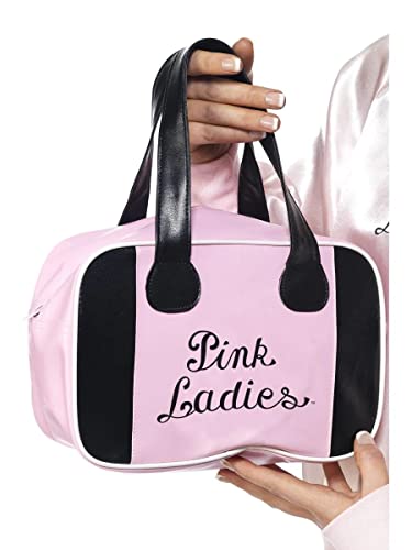 Pink bowling bag with black trim and "Pink Ladies" script.
