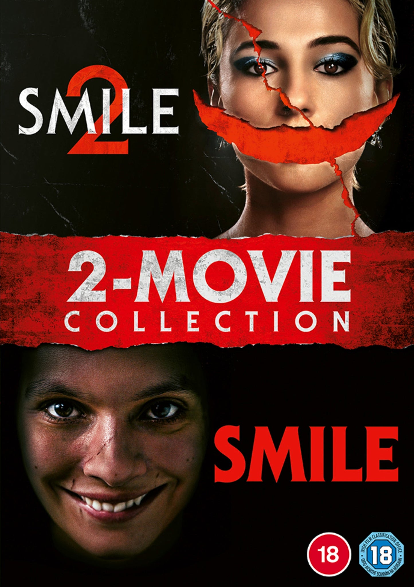 DVD cover for the Smile 2-Movie Collection featuring two faces with sinister smiles.