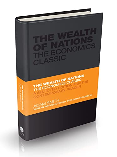 Black book cover with white and orange text: "The Wealth of Nations.