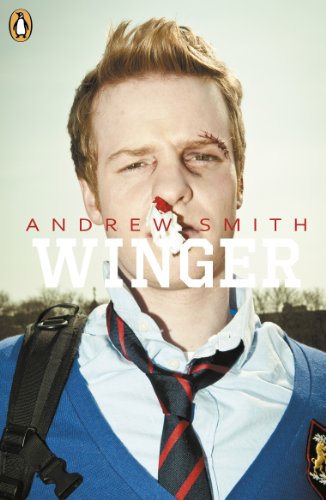Book cover: a young man with a bloody nose and school uniform.