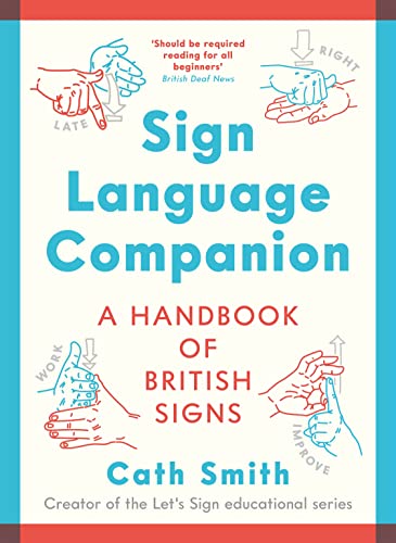 Book cover for Sign Language Companion featuring illustrations of hand signs and text.