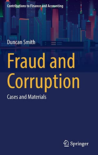 Book cover with title “Fraud and Corruption” and a city skyline.