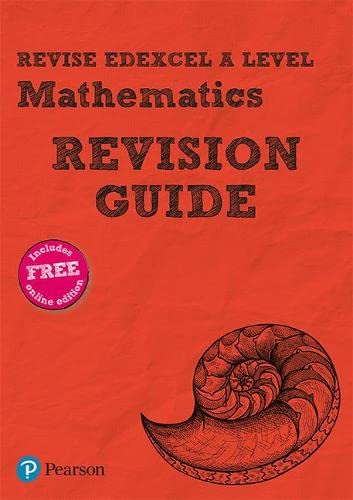 Red Pearson Edexcel A Level Mathematics revision guide cover with a spiral shell illustration.
