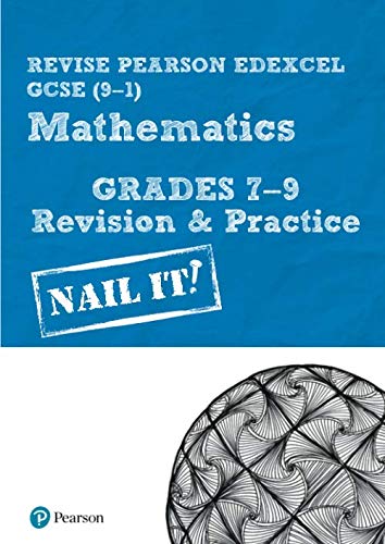 Blue GCSE Mathematics revision guide with "Nail It!" banner and geometric design.