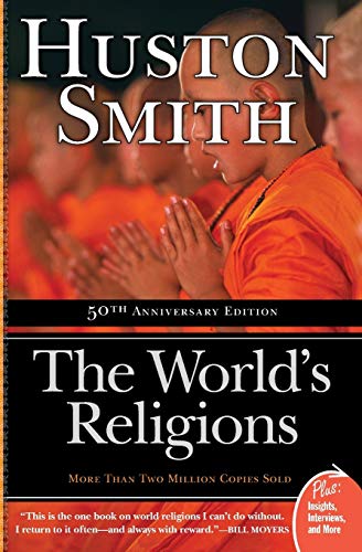 Book cover: "The World's Religions (Plus)" featuring a Buddhist monk in orange robes.