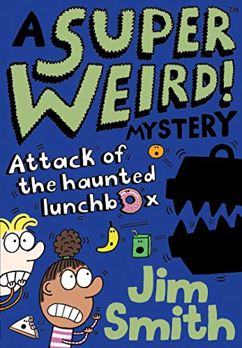 Book cover: children reacting with fear to a haunted lunchbox.