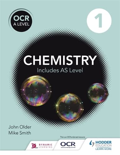 Chemistry textbook cover with bubbles, text “OCR A LEVEL CHEMISTRY” and authors’ names.