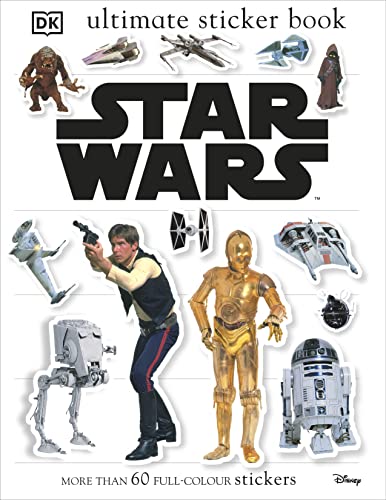 Star Wars sticker book cover featuring characters like Han Solo and R2-D2.