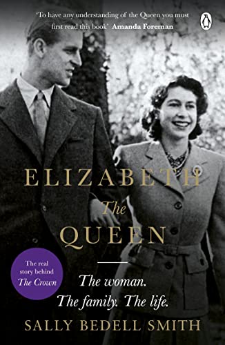 Book cover: black and white photo of Queen Elizabeth II and Prince Philip.