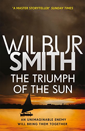 Book cover: "The Triumph of the Sun" by Wilbur Smith, with a sailboat.