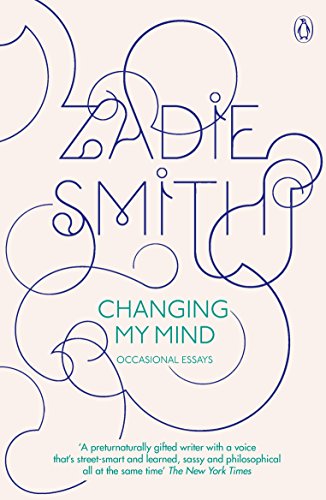 Book cover: “Changing My Mind” by Zadie Smith, with abstract blue line art.