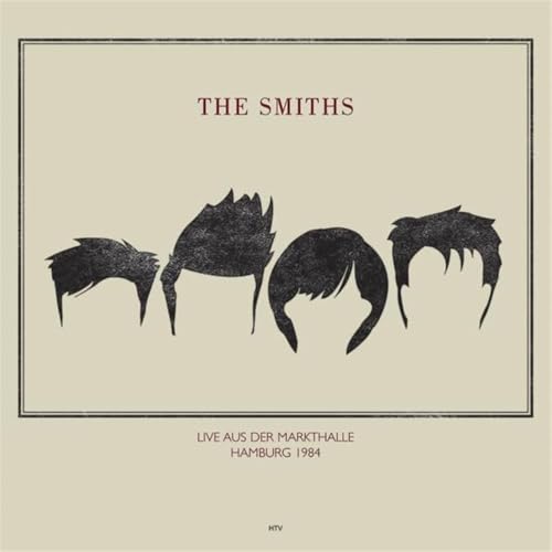Vinyl cover art with four black hair silhouettes and The Smiths text on beige.