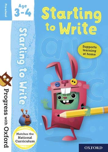 Progress with Oxford Starting to Write activity book cover for ages 3-4.