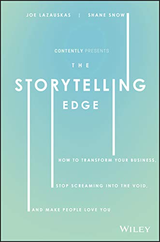 Book cover with teal gradient and white text: "The Storytelling Edge.