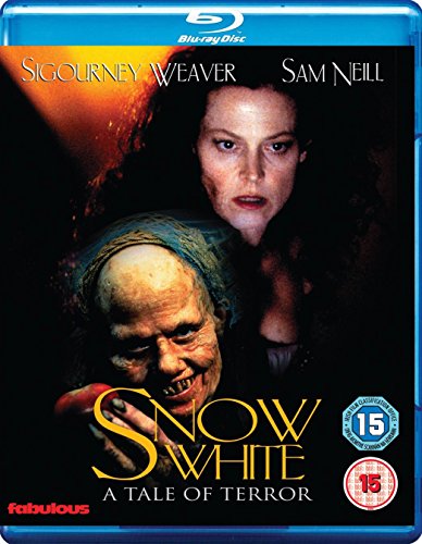 Blu-ray cover for Snow White: A Tale of Terror featuring Sigourney Weaver and Sam Neill.