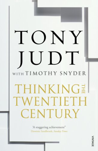 Book cover: "Thinking the Twentieth Century" by Tony Judt, with geometric design.