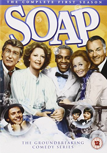 Soap" Season 1 DVD cover featuring a group portrait of the show's cast.