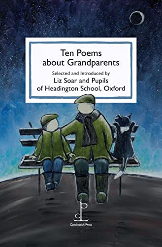 Book cover illustration of a grandparent and child sitting on a bench with a cat.