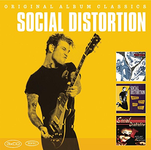 Social Distortion Original Album Classics CD box set cover with yellow background and guitarist.