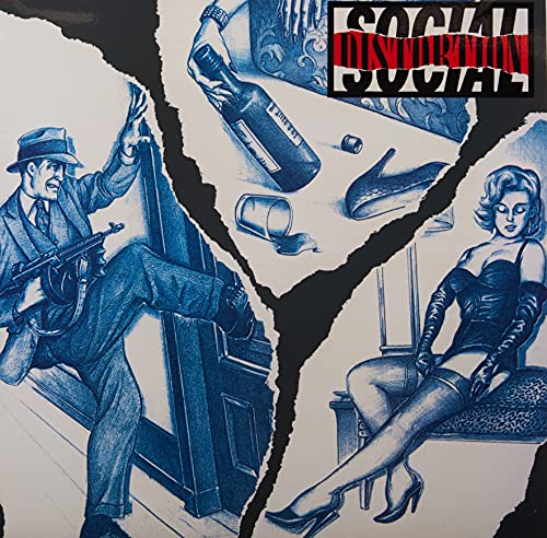 Album cover art featuring a man with a tommy gun and a seated woman.