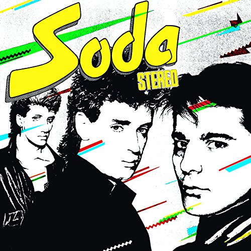 Album cover for Soda Stereo featuring four band members in black and white.