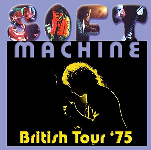 Soft Machine album cover: black background, yellow text, musician silhouette.